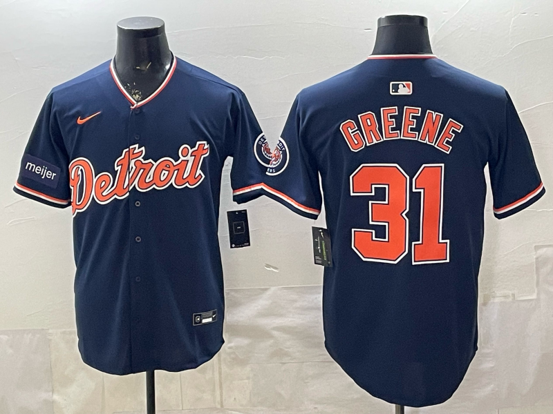 Men Detroit Tigers #31 Greene blue Game Nike MLB Jersey 20260402005->->MLB Jersey